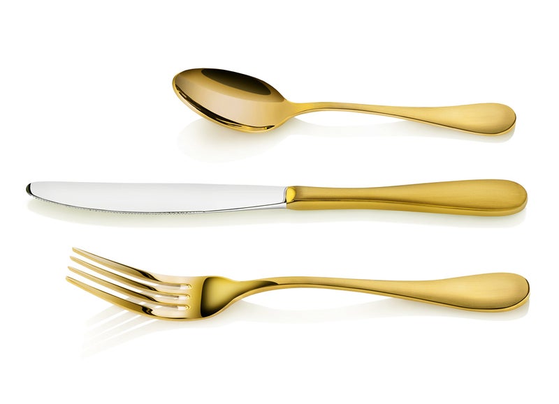Artaste أرتاست 56907 رين 18/10 مجموعة أدوات مائدة من الفولاذ المقاوم للصدأ 36 قطعة، تشطيب ذهبي، خدمة لـ 12 - Image 3